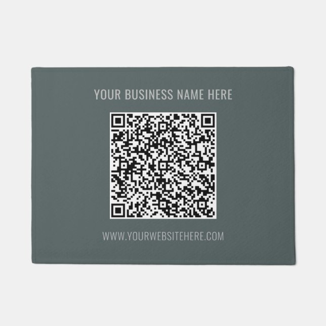 Seu Código QR Texto Personalizado Tapete de Entrad (Frente)