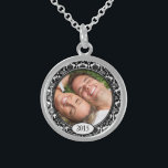 Seu Colar de Aniversário do Casamento tema damasco<br><div class="desc">Colares de Manutenção Escolha Prateado ou Prata Esterlente</div>