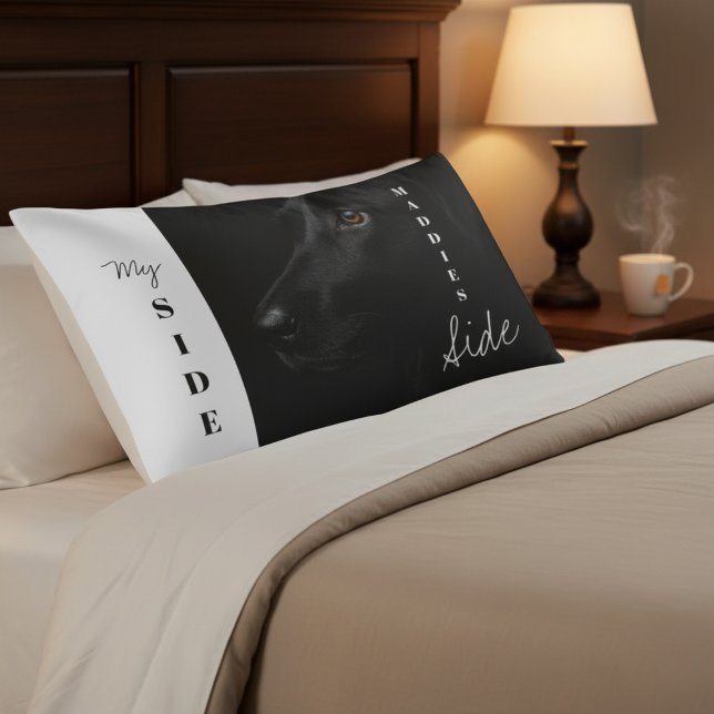 Seu companheiro leal: Foto personalizada do labora (Your Loyal Companion: Custom Black Lab Photo Pillow Case)