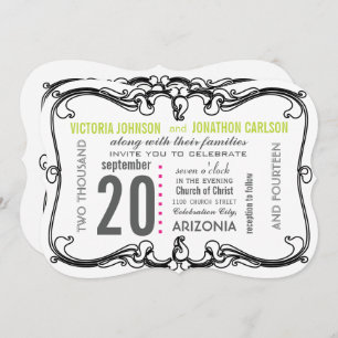 Seu Convite de casamento Moderno Deco Art Fotográf