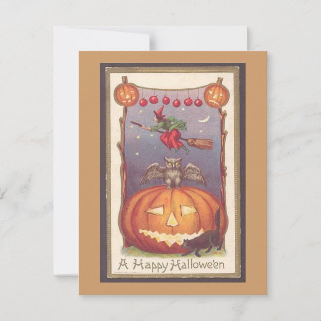 Seu Convite de Halloween Vintage (Frente)