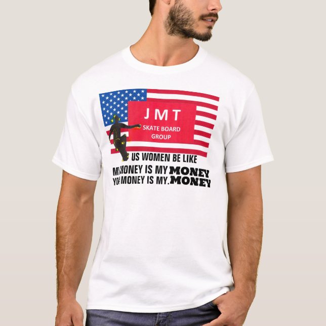 SEU DINHEIRO É MEU DINHEIRO. Camiseta Básica Dark (Frente)
