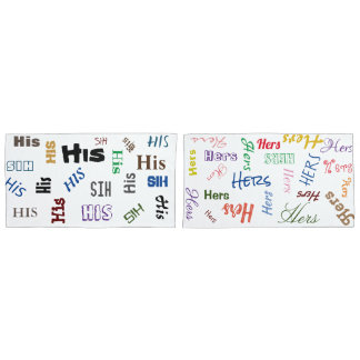 Seu e dela fronha de almofada