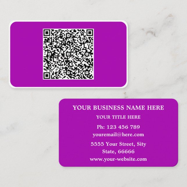 Seu Exemplo de Cartões de Visita com Código QR Esc (Frente/Verso)