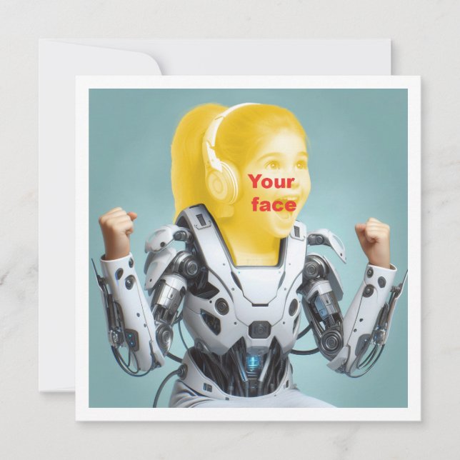 Seu filho como um super-herói, cartão de super-her (Frente)