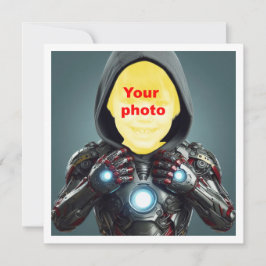 Seu filho como um super-herói, um cartão de super-