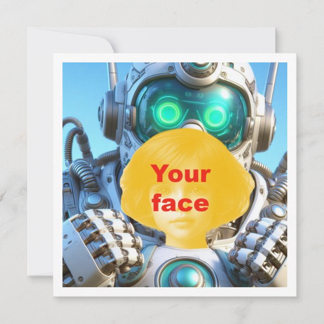 Seu filho e robô, robô cartão em branco (Frente)