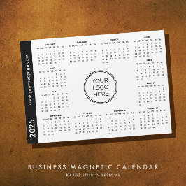 Seu logotipo aqui Calendário Magnético Branco 2025