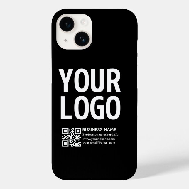 Seu logotipo c/ código QR editável & Texto  (Verso)