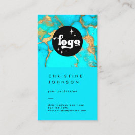 seu logotipo cartão de visita de pedra turquesa