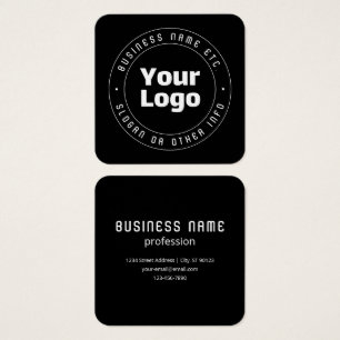 Seu logotipo e modelo de texto editável Preto e