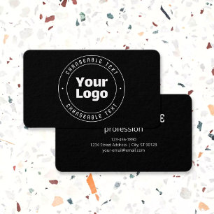 Seu logotipo e modelo de texto editável Preto e