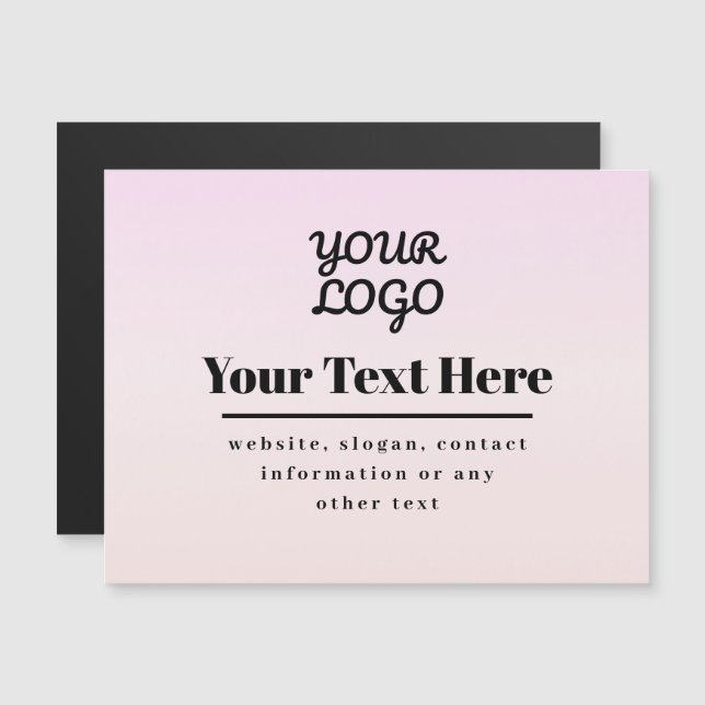 Seu logotipo e texto | Pink & Peach Ombre (Frente/Verso)