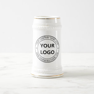 Seu Logotipo e Texto Promocional Caneca de Cerveja