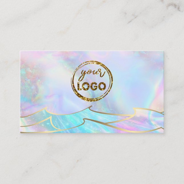 seu logotipo oceano ondas design cartão de visita (Frente)