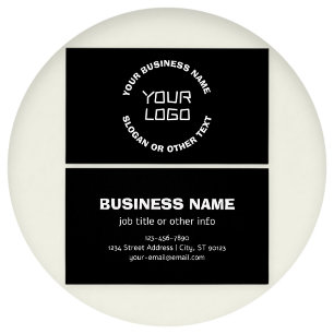Seu logotipo ou imagem e texto editável   Preto e 