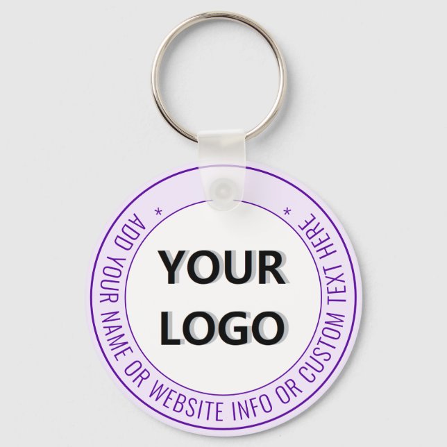 Seu Modelo de Chaveiro de texto de logotipo da emp (Frente)