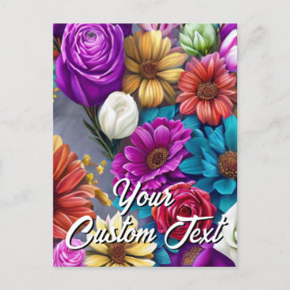Seu Modelo de Flores Mistas de Texto Personalizado