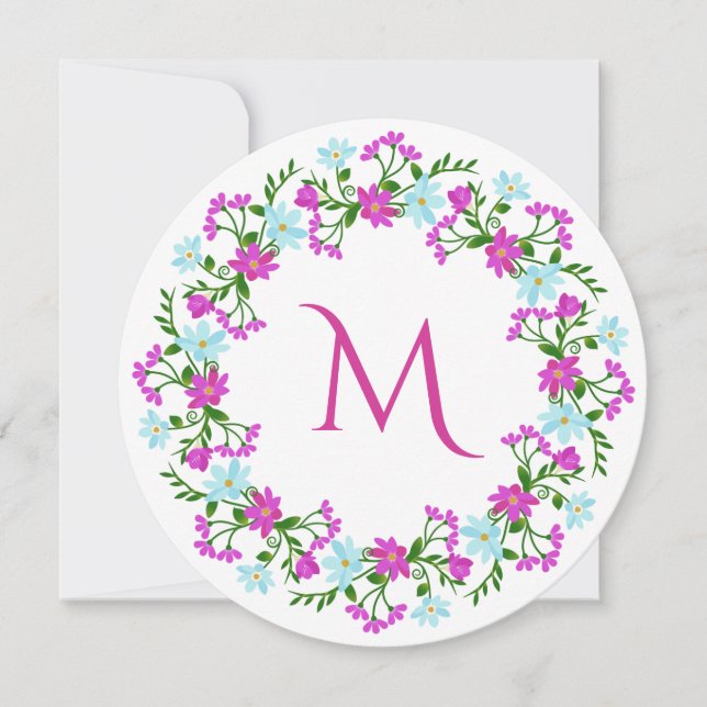 Seu Monograma em convites personalizados de Quadro (Frente)