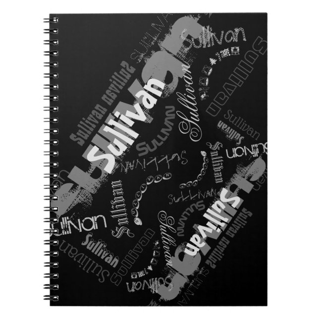 Seu nome como seu nobre caderno espiral preto! (Frente)