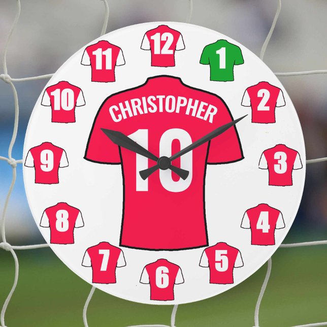 Seu nome é Futebol Relógio - Vermelho e Branco (Criador carregado)