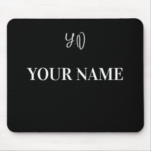 Seu Nome e Iniciais Design Único de Mouse Pad
