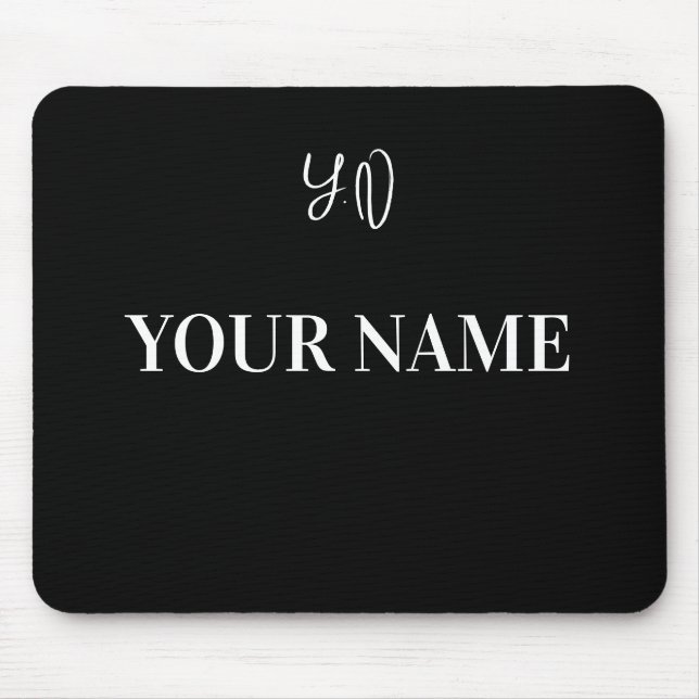 Seu Nome e Iniciais Design Único de Mouse Pad (Frente)