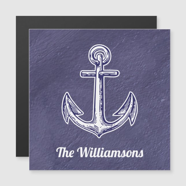 Seu Nome É Náutico Blue Cabin Door Marker Cruise (Frente/Verso)