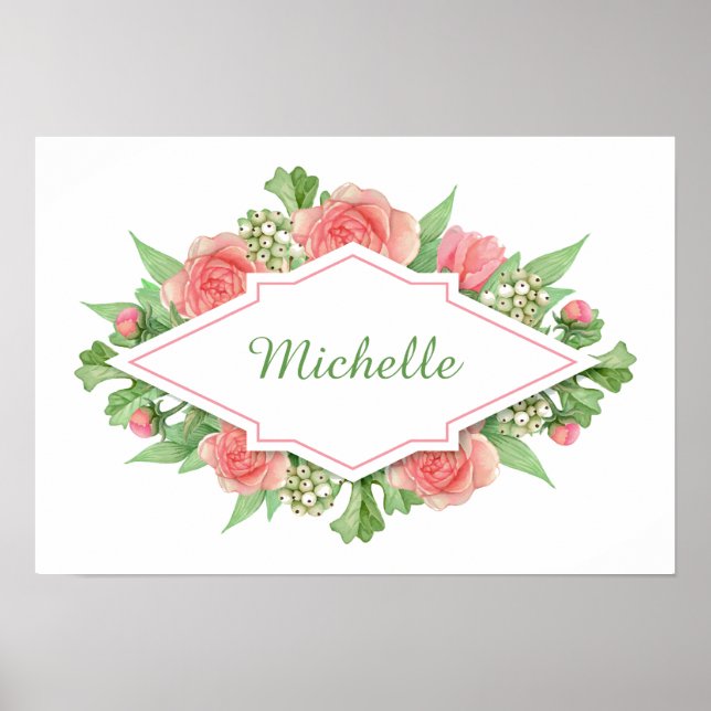 Seu nome em um poster personalizado de Quadro de F (Frente)