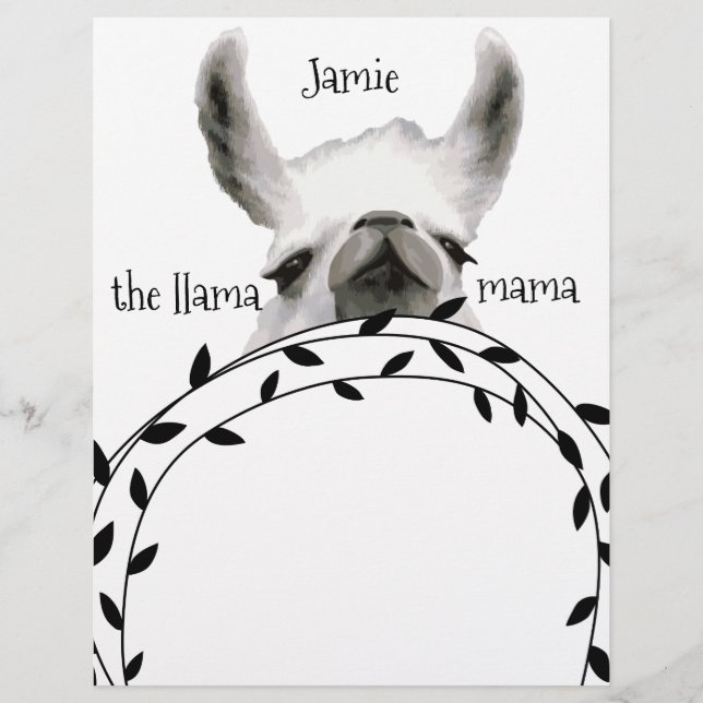 Seu nome Llama Mama Notepads (Frente)