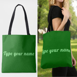Seu Nome na Bolsa Verde Tote