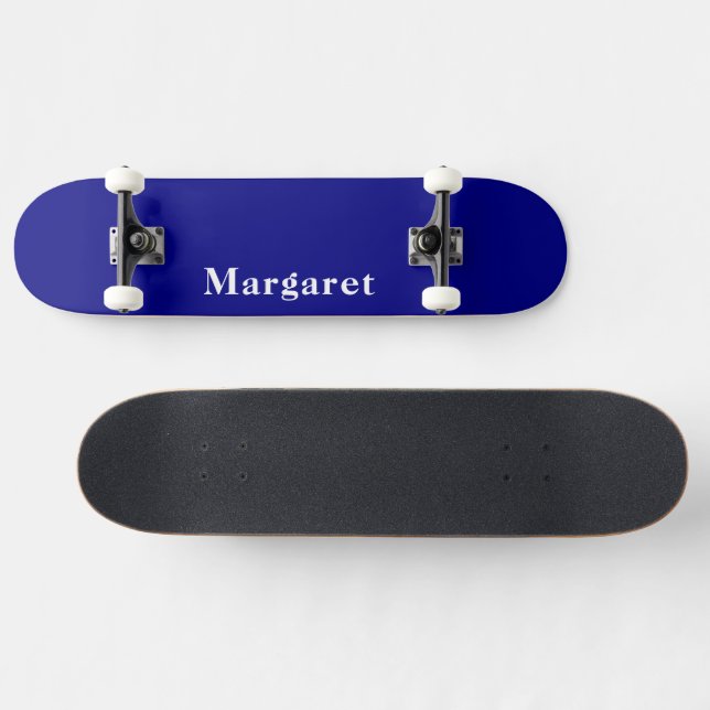 Seu nome no skateboard Marinho Azul Moderno (Horz)