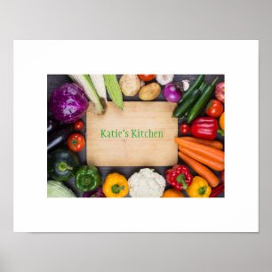 Seu nome personalizado, Kitchen Art Poster