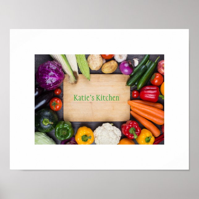 Seu nome personalizado, Kitchen Art Poster (Frente)