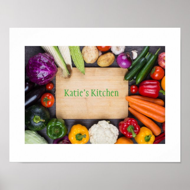 Seu nome personalizado, Kitchen Art Poster (Frente)