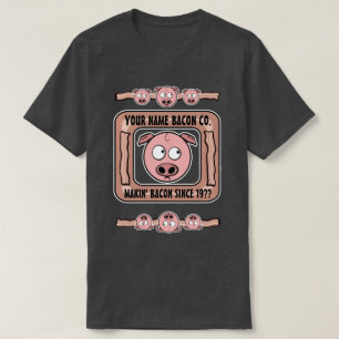 (SEU NOME) t-shirt customizável de Bacon Empresa