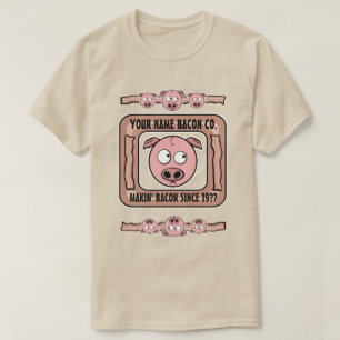 (SEU NOME) t-shirt customizável de Bacon Empresa