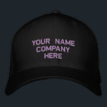 Seu nome Texto personalizado e Boné bordado de cor<br><div class="desc">Escolha Cor e Fonte - Design o seu próprio Promocional bordado personalizado Business ou Baseball Hats com texto personalizado - Adicione o seu texto - Nome - Empresa / Número / Carta / Slogan - Linha de etiquetas / ou site na web, telefone, e-mail, identificador de mídia social, logotipo -...</div>