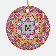 Seu ornamento de Boho personalizado de monograma