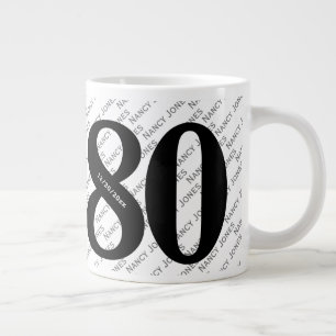 Seu padrão de nome - preto e branco - 80 caneca pr