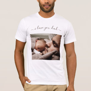 Seu Pai Foto De T-Shirt Dando Texto Que Eu Te Amo