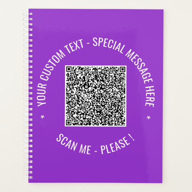 Seu Planejador de Texto Personalizado do Código QR (Frente)