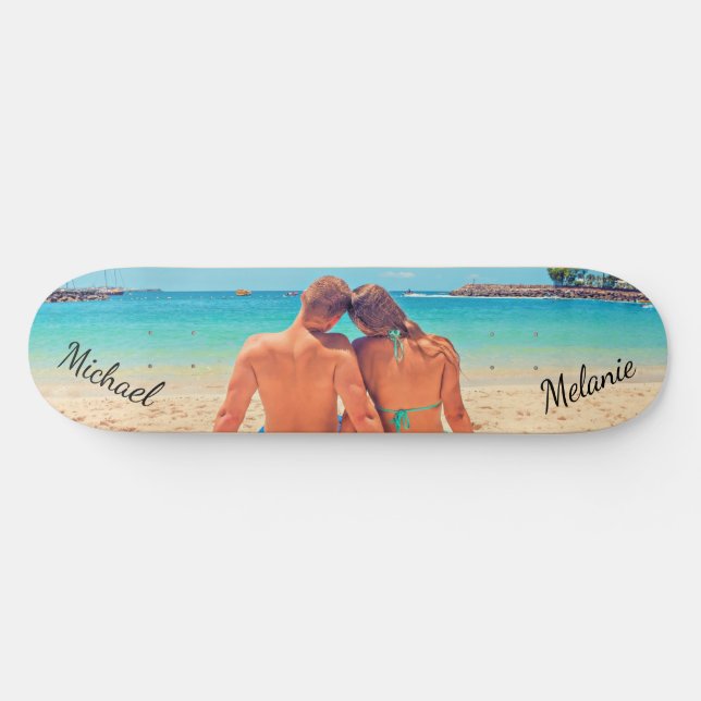 Seu presente de skate de fotos com nome personaliz (Horz)