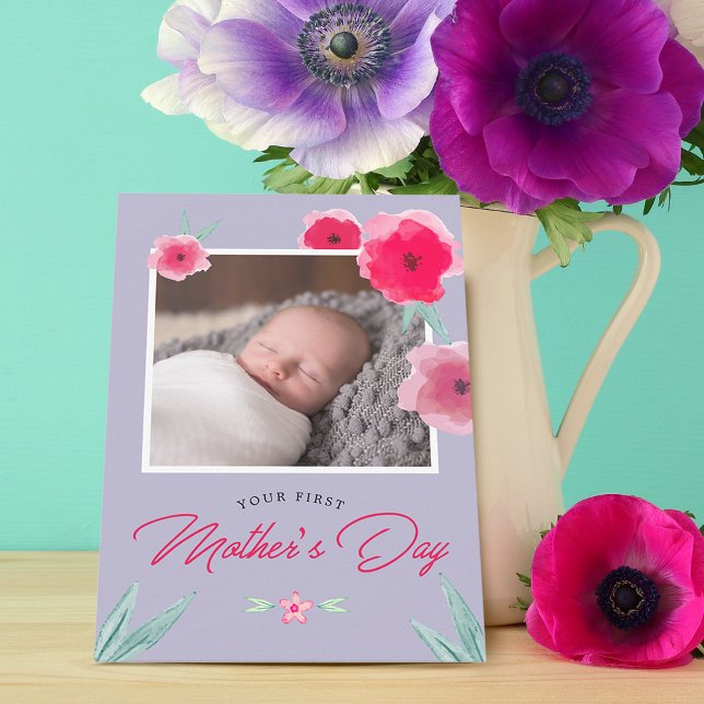 Seu Primeiro Cartão Plano de Foto do Dia das Mães (Your First Mother's Day Photo Flat Card)