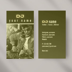 Seu próprio cartão de visita de DJ foto techno ama