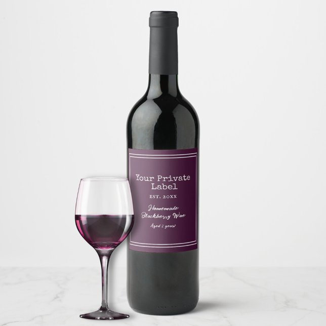 Seu rótulo particular Vinho de Blackberry casado (Criador carregado)