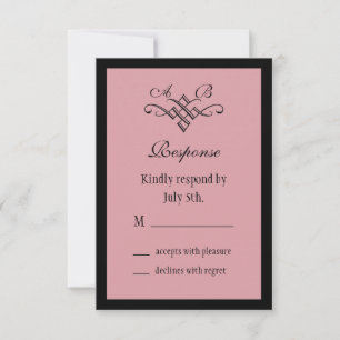 Seu & seu monograma que Wedding RSVP no rosa