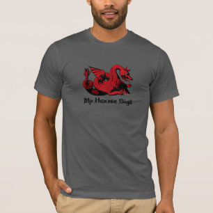 Seu t-shirt vermelho do dragão de Sigil da casa do