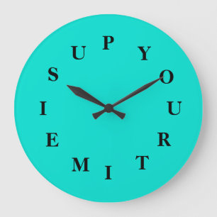 Seu tempo está em turquesa, grande relógio de Janz