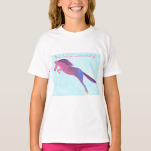 Seu texto Colorida Unicorn Cor-de-rosa Camisa Azul